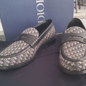 Dior Men's Black and Gray Loafers